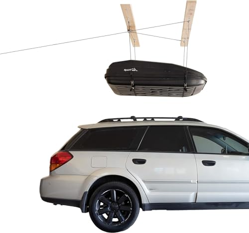 HARKEN Hoister Lightweight Cargo Carrier Overhead Garage Storage 4Point Hoist System for 60lb Carriers Kayaks Canoes Surf Paddle Boards Storage 60lb Capacity 10ft Ceiling Model 7801 - Image 1