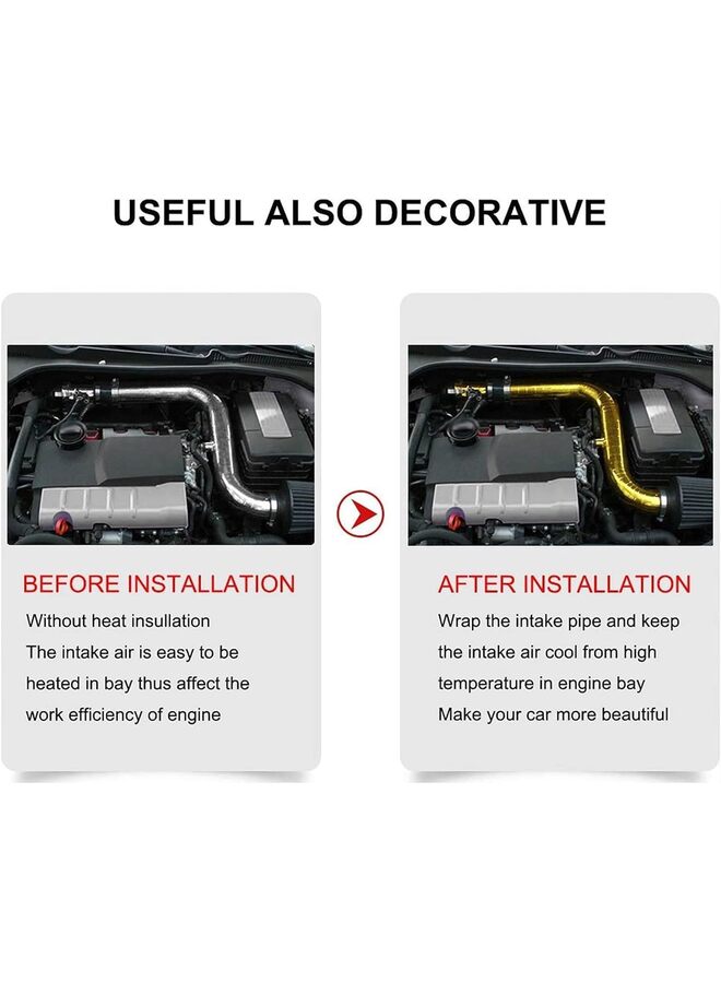 5 CM x 10M Gold Adhesive Heat Shield Reflective Tape Wrap Roll For Engine Bay Glass Fiber Heat Tape Packaging Roll For Car Intake Pipe Withstand 350? - Image 4