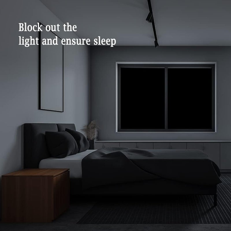 Sun Bird Total Blackout Window Film Sun Blocking, Black Privacy Window Film Light Blocker, Glass Thermal Cling Heat Control, Room Darkening Glass Sticker for Door Covering (30 X 152 cm) - Image 4
