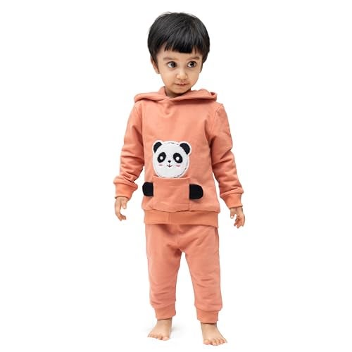 ARIEL Kids Cotton Fleece Full Sleeve Hoodie Sweatshirt & Sweatpant Clothing Set for Boys and Girls (TEDYPKT_12-18 month) - Image 2