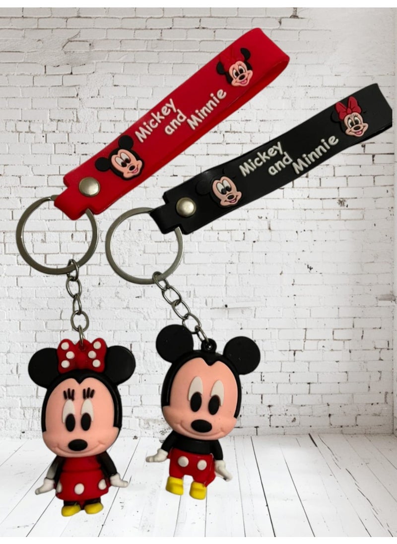 Game Fruy 2 Pieces Cute Minnie and Mickey Mouse Couple Keychain and Bag Accessory  - Image 1