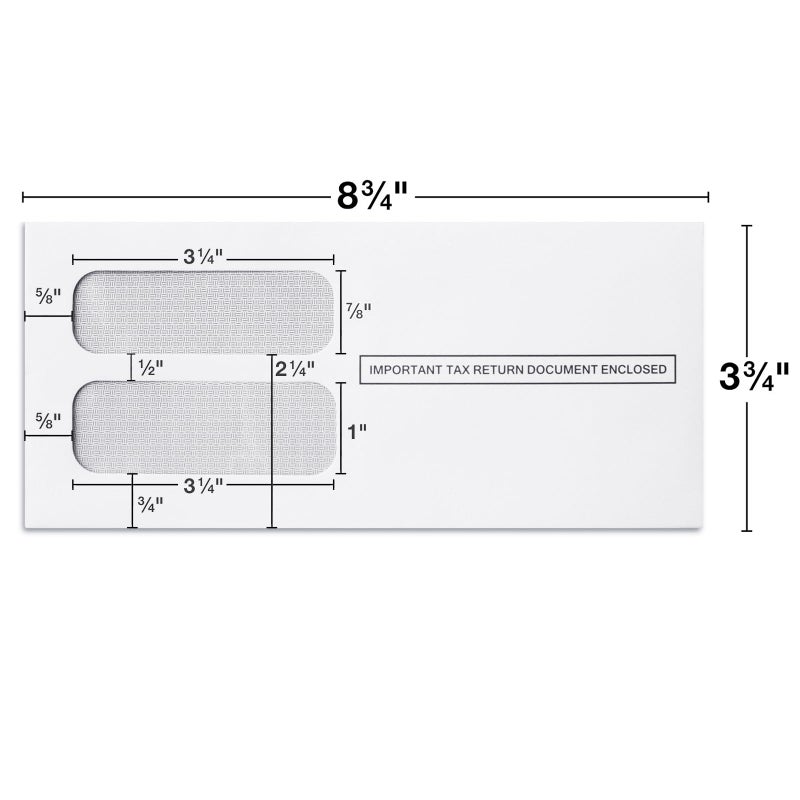FENTASY 50 1099 NEC Tax Form Envelopes for 1099 NEC Forms, Self-Seal, Double-Window, Security Tinted, 50 Pack - Image 2