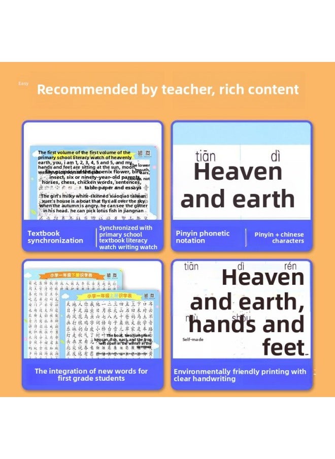 First Grade Word Recognition Wall Chart Children HD Primary School Students Chinese Second Volume Table Wall Sticker Word Table Practice Wall Chart Card-Specifications:Common English Word List (2)  - Image 3