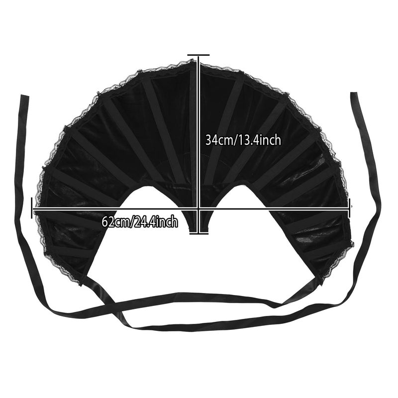 L'VOW Women Victorian Collar Gothic Stand Up Vampire Collar Halloween Masquerade Queen Cosplay(Black) - Image 3