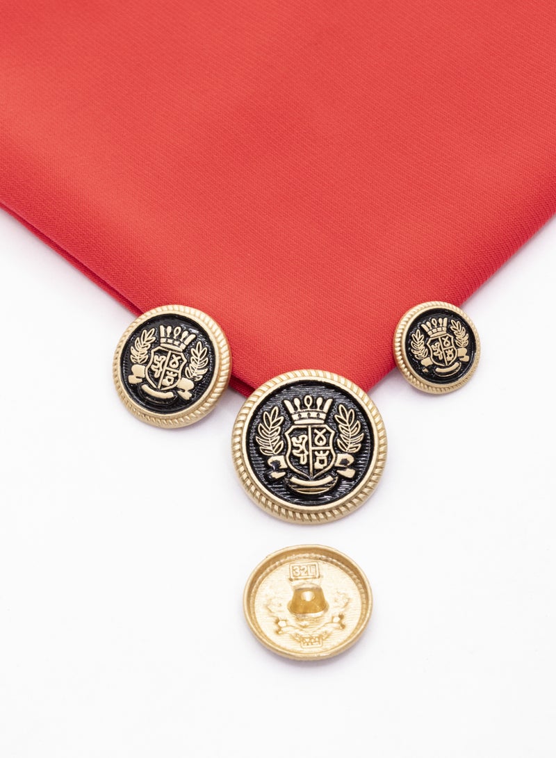 طقم أزرار معدنية مكون من 26 قطعة بتصميم تاج وغار، باللونين الذهبي والأسود - Image 4