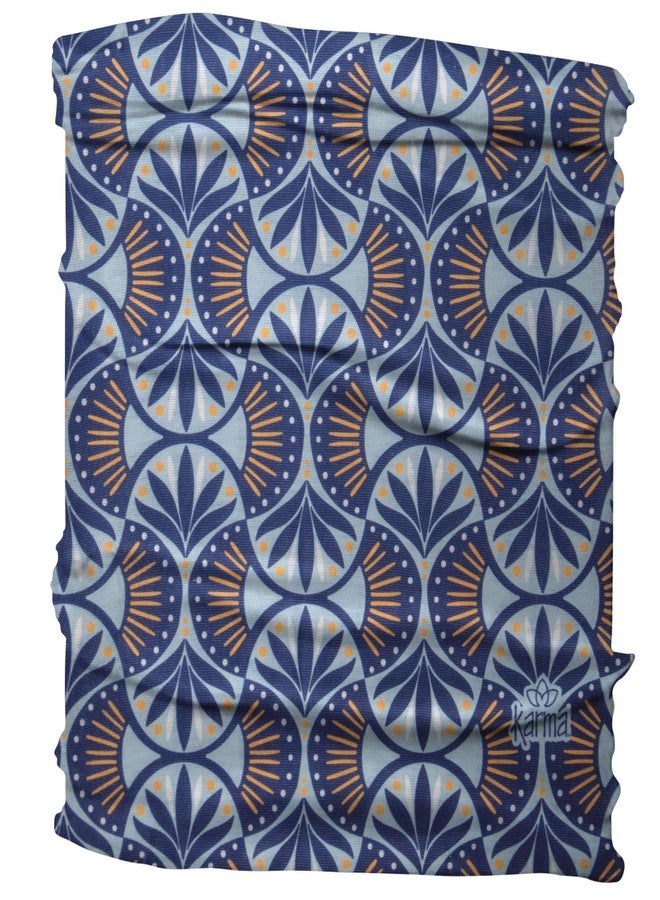 Karma Deco Headband for Women - Medium - Fabric Headband and Stretchy Hair Scarf - Blue - Image 1