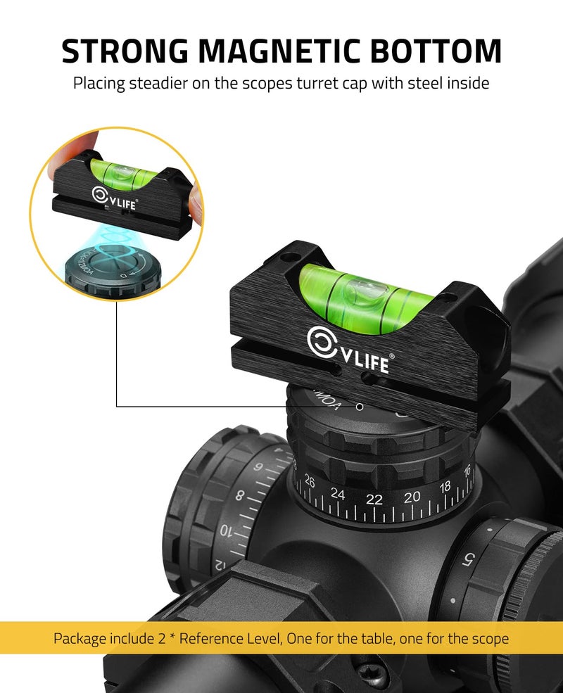 CVLIFE Scope Level Scope Leveling Kit with Heavy Duty Construction, Scope Leveling Tool with 2 Magnetic Universal Level Bubbles, Black - Image 4