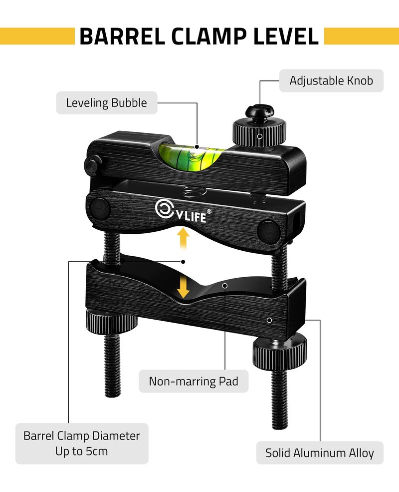 CVLIFE Scope Level Scope Leveling Kit with Heavy Duty Construction, Scope Leveling Tool with 2 Magnetic Universal Level Bubbles, Black - Image 2