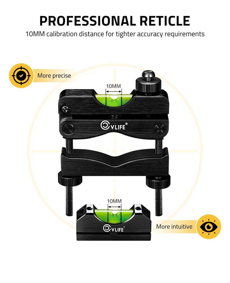 CVLIFE Scope Level Scope Leveling Kit with Heavy Duty Construction, Scope Leveling Tool with 2 Magnetic Universal Level Bubbles, Black - Image 3