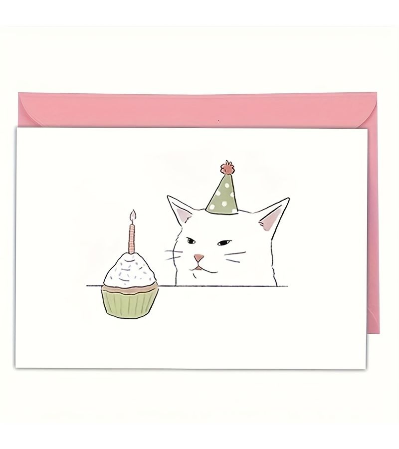 Khaki Kitten Birthday Card With Adorable Cat Paws Purrfect Wishes Funny Greeting Card For Friends - Image 3