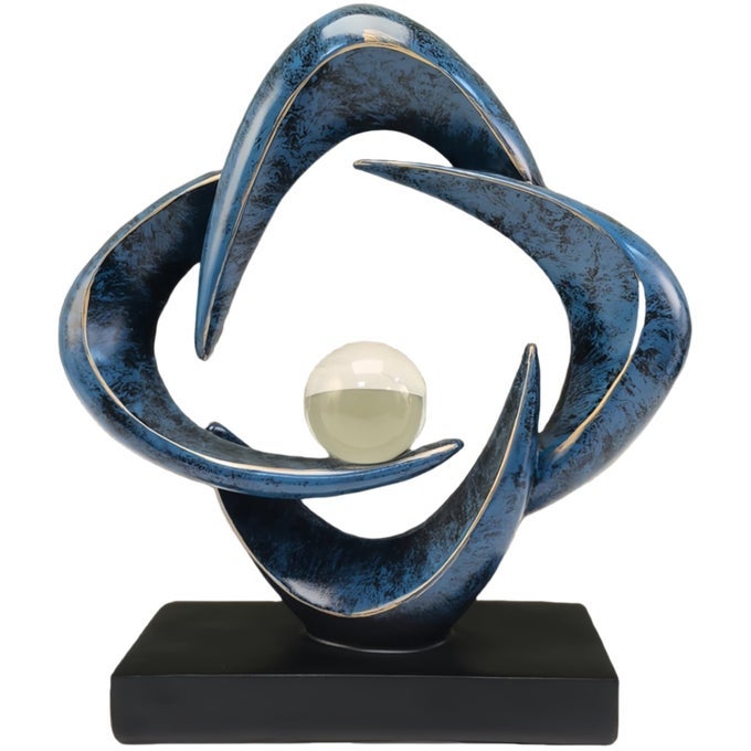 Modern Home Decor Abstract Decorative Sculpture Decorations for Living Room Dining Room Office Resin Art Statues Coffee Table Bookshelf Decor Accents Blue