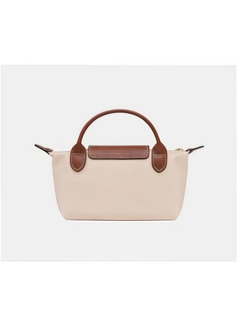 Longchamp women's Classic Fashion Versatile Mini Makeup Bag Handbag Shoulder Bag Handheld Small Bag Off White - Image 5