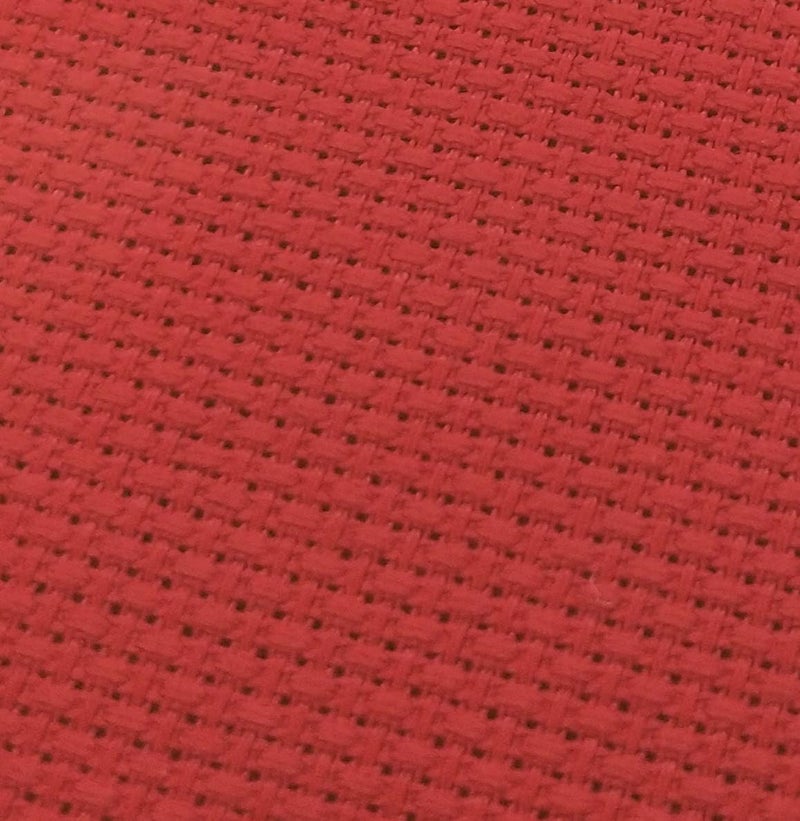 KCS 59" x 1 Yard 14ct Counted Cotton Aida Cloth Cross Stitch Fabric (Red) - Image 1