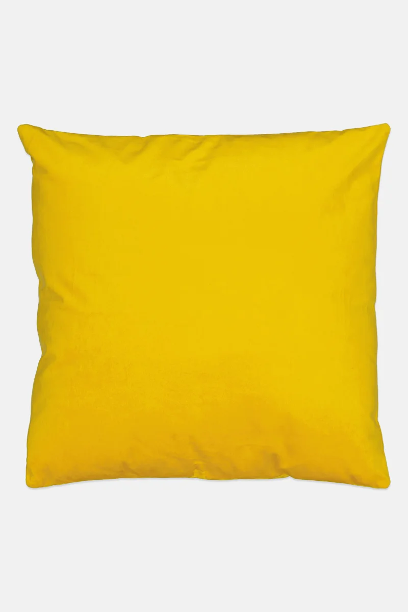 موي موتشو وسادة غطاء مربع سادة قابلة للإزالة، أصفر