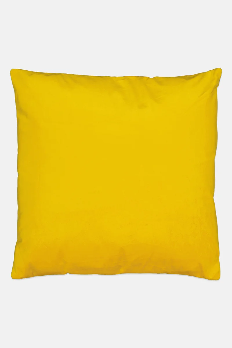 موي موتشو وسادة غطاء مربع سادة قابلة للإزالة، أصفر