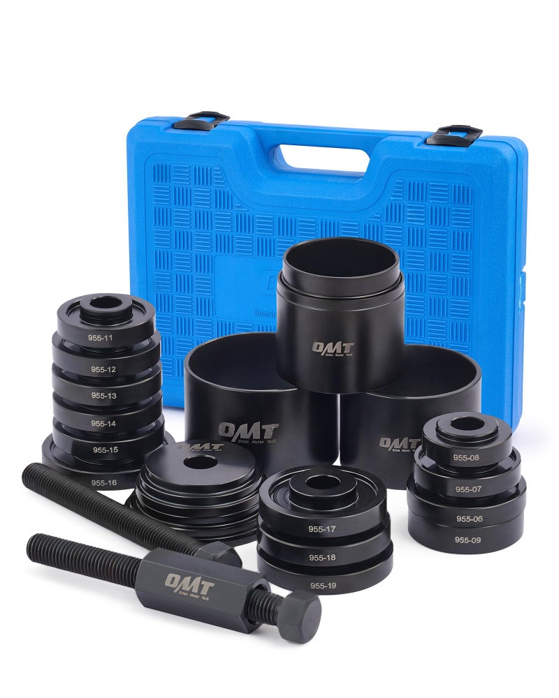 Orion Motor Tech Wheel Bearing Press Kit for Front Wheel Drive Bearing Removal & Installation, 24pc Wheel Bearing Puller Tool Set with Sliding Screws Universal Bushings Sleeves - Image 1