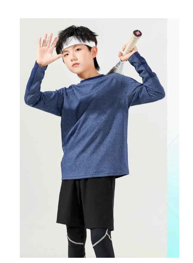 Children's Long Sleeved Long Pants Two-Piece Running Basketball Training Quick Drying Sports Suit  - Image 1