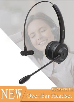 Wireless Headset with Microphone Bluetooth Headphone with Noise Canceling Headphones for Office, Meetings, Chat, Call Centers Comfortable Over-Ear Headphones with Rotating Mic