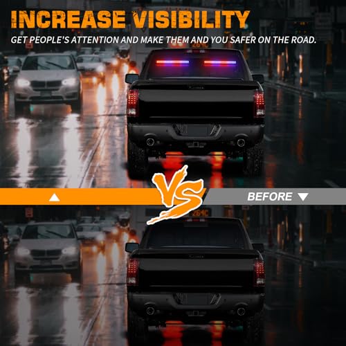 XRIDONSEN 2 in 1 Red Blue Traffic Advisor Police Light Bar 144 LED Interior Front Windshield Dash Rear Window Police Lights Emergency Strobe Warning Hazard Safety for Vehicles Trucks (2x17.7 inch) - Image 2