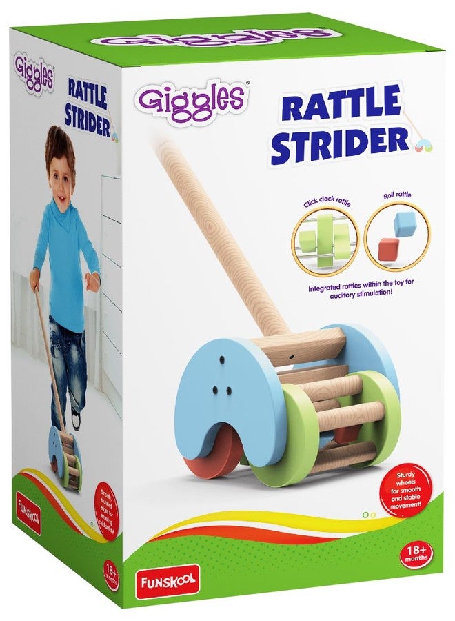 فنسكول لعبة Funskool Giggles Rattle Strider الخشبية، لعبة دفع بمقبض قابل للفصل، مثالية للأطفال الصغار، لعبة مسلية للأطفال من عمر 18 شهرًا فما فوق - Image 3