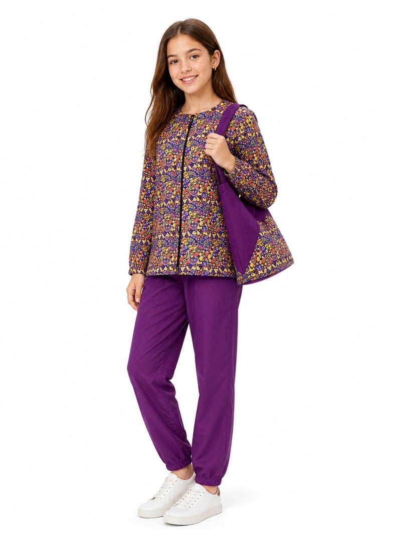 Caesar Girls' two-piece beach burkini, waterproof material - Image 1