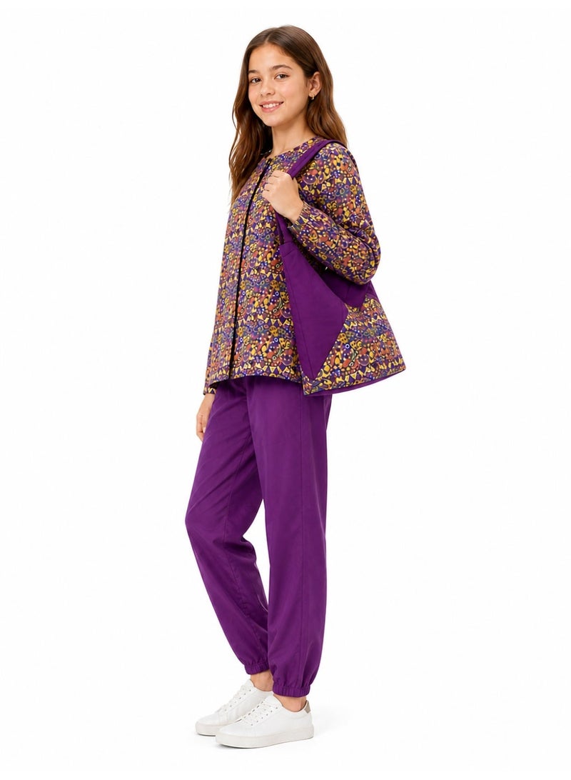 Caesar Girls' two-piece beach burkini, waterproof material - Image 3