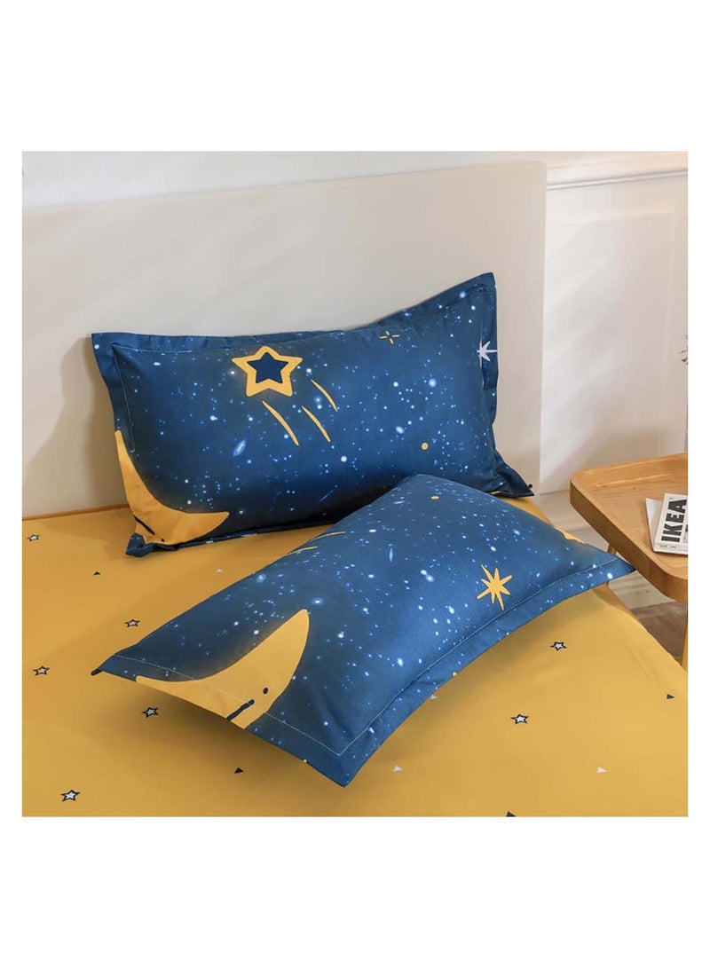 Sharpdo 4-Piece Bed Sheet Luxury Cotton Microfiber Soft Quilt with Comforter Cover Flat Sheet and Pillowcases Single 2.2m 220x240cm - Image 5