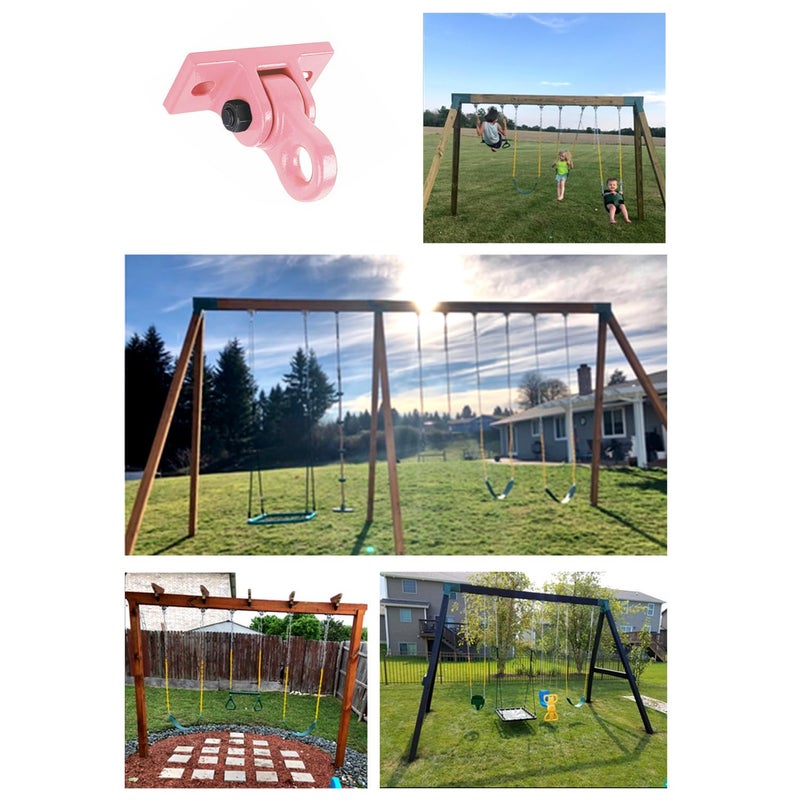 ABUSA Heavy Duty Pink Swing Hangers Screws Bolts Included Over 5000 lb Capacity Playground Porch Yoga Seat Trapeze Wooden Sets Indoor Outdoor 2 Pack - Image 5