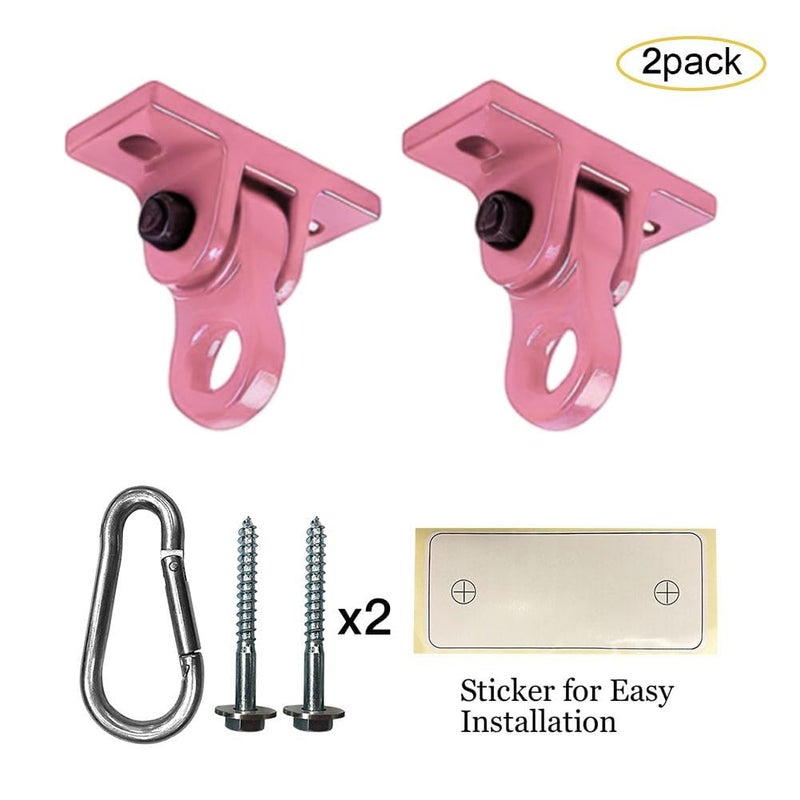 ABUSA Heavy Duty Pink Swing Hangers Screws Bolts Included Over 5000 lb Capacity Playground Porch Yoga Seat Trapeze Wooden Sets Indoor Outdoor 2 Pack - Image 2
