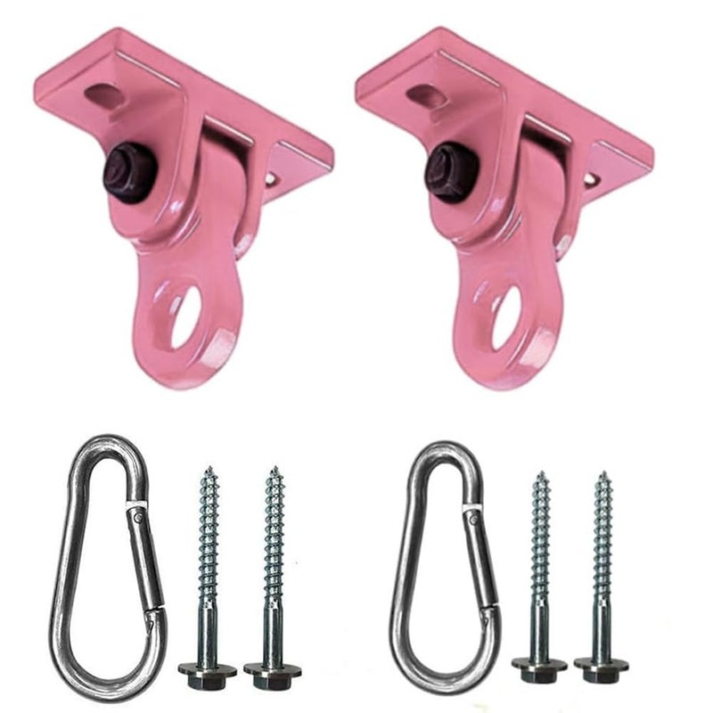 ABUSA Heavy Duty Pink Swing Hangers Screws Bolts Included Over 5000 lb Capacity Playground Porch Yoga Seat Trapeze Wooden Sets Indoor Outdoor 2 Pack - Image 1