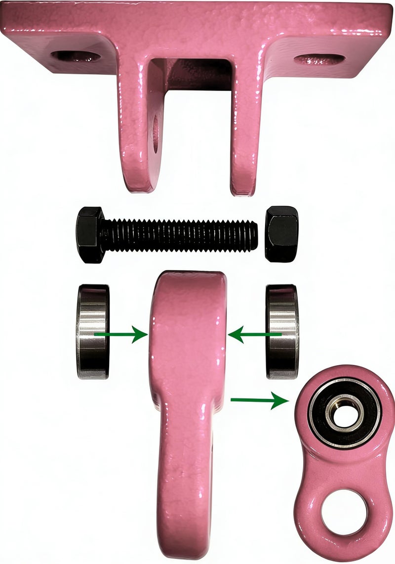 ABUSA Heavy Duty Pink Swing Hangers Screws Bolts Included Over 5000 lb Capacity Playground Porch Yoga Seat Trapeze Wooden Sets Indoor Outdoor 2 Pack - Image 3