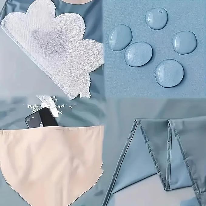 CLUZE Cute Cartoon Waterproof Apron Two Sides Coral Fleece Hand Wipeable Apron Kitchen Supplies Pack of 2 - Image 4