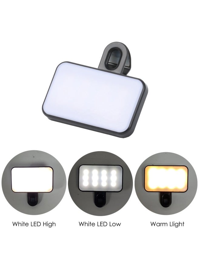 General - Manufacturers Mobile Phone Computer Tablet Video Conference Fill Light Live Flash Charging Three-color Light LED-Color:Black - Image 1