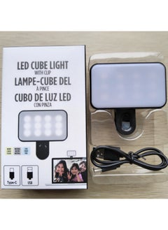 General Manufacturers Mobile Phone Computer Tablet Video Conference Fill Light Live Flash Charging Three-color Light LED-Color:Black  - Image 1
