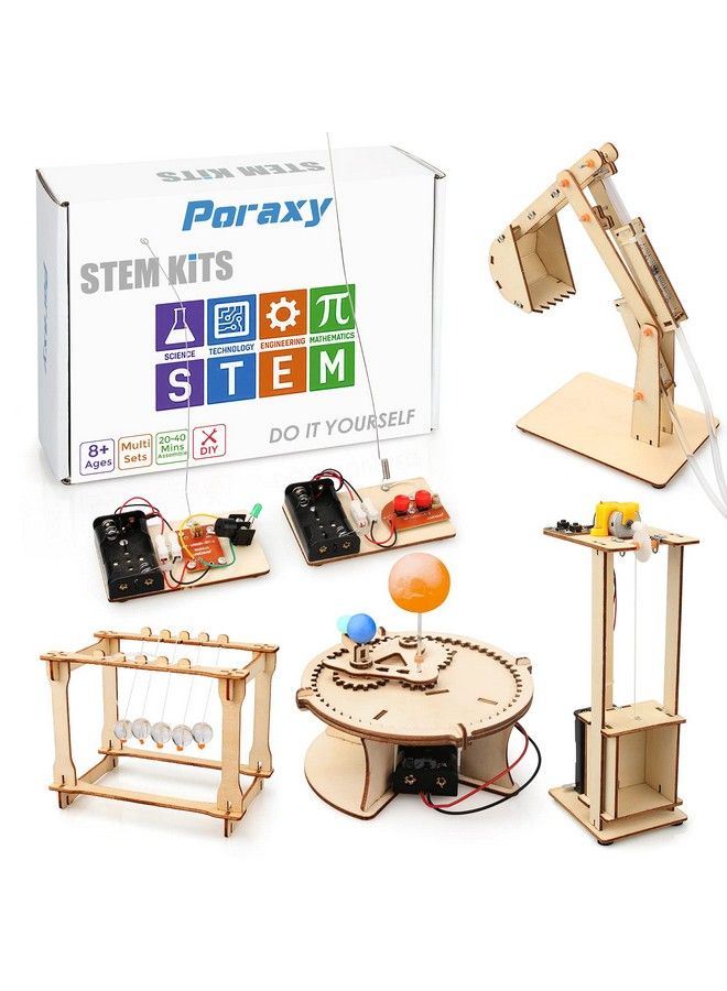 Poraxy 5 مجموعات من مجموعات بناء خشبية ومشاريع جذعية للأطفال من سن 8 إلى 12 عامًا، ألغاز ثلاثية الأبعاد، مجموعات نماذج تجارب علمية تعليمية يمكنك صنعها بنفسك، ألعاب للأطفال من سن 8 إلى 13 عامًا، هدايا للأولاد والبنات من سن 8 إلى 12 عامًا - Image 1