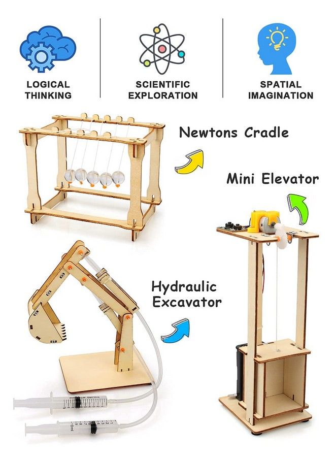 Poraxy 5 مجموعات من مجموعات بناء خشبية ومشاريع جذعية للأطفال من سن 8 إلى 12 عامًا، ألغاز ثلاثية الأبعاد، مجموعات نماذج تجارب علمية تعليمية يمكنك صنعها بنفسك، ألعاب للأطفال من سن 8 إلى 13 عامًا، هدايا للأولاد والبنات من سن 8 إلى 12 عامًا - Image 5
