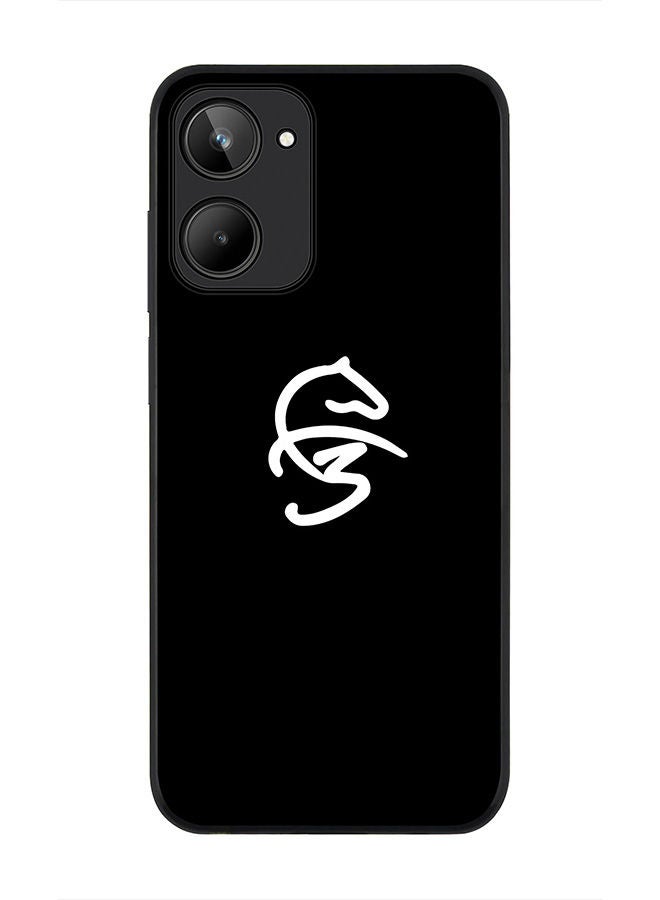 Stylizedd حافظة سوداء متينة لهاتف Realme 10 4G، حافظة رفيعة، حواف مطاطية مرنة، مضادة للسقوط، غلاف TPU جل رقيق - فاز3 أيقونة سوداء - Image 1