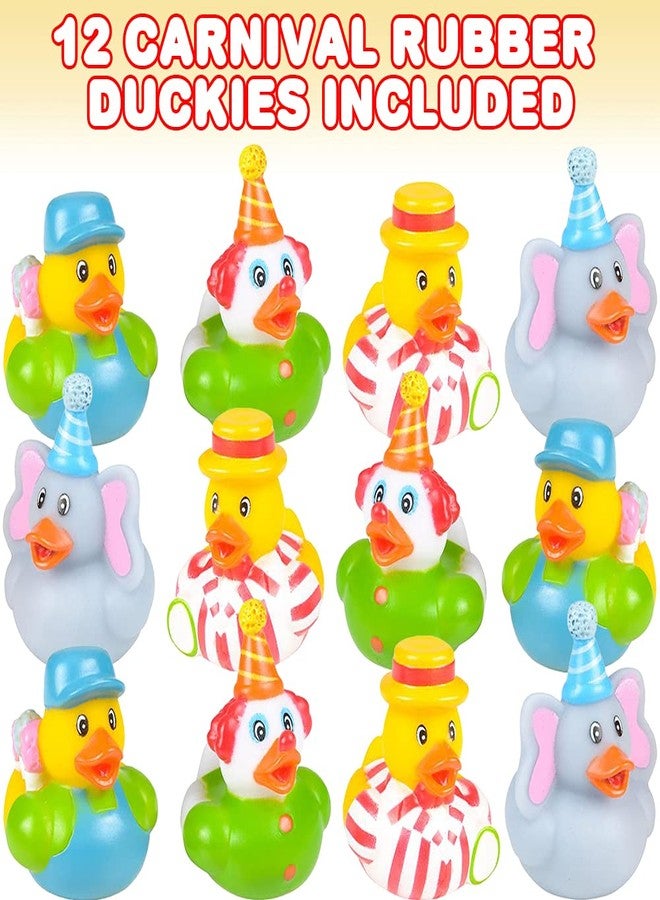 ArtCreativity Carnival Rubber Duckies for Kids, Pack of 12 Cute Duck Bathtub Pool Toys, Fun Carnival Supplies, Birthday Party Favors for Boys and Girls - Image 2
