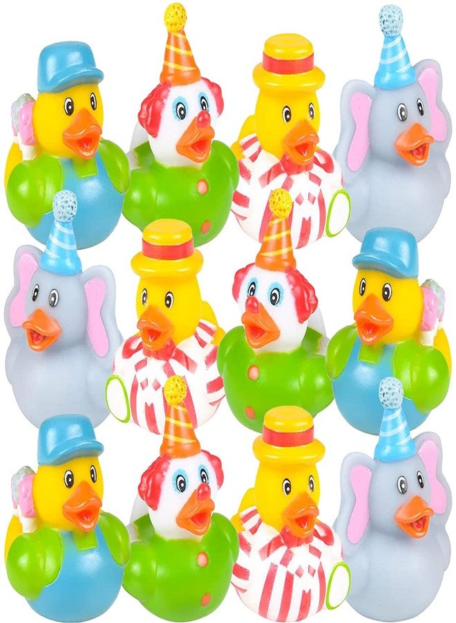 ArtCreativity Carnival Rubber Duckies for Kids, Pack of 12 Cute Duck Bathtub Pool Toys, Fun Carnival Supplies, Birthday Party Favors for Boys and Girls - Image 1