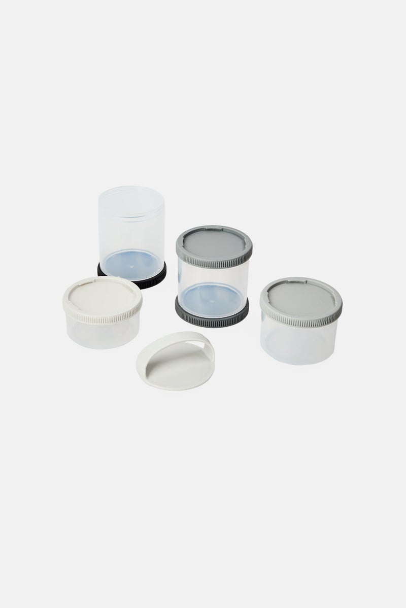 Alta 4 Pcs Snack Stack Plastic Container Set, Grey - Image 2