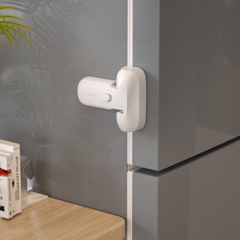 Eudemon 1 Pack Updated Child Proof Refrigerator/Fridge/Freezer Door Lock Apply to Max 1"(25mm) Sealing Strip for Toddlers and Kids, no Tools Need or Drill (White) - Image 1