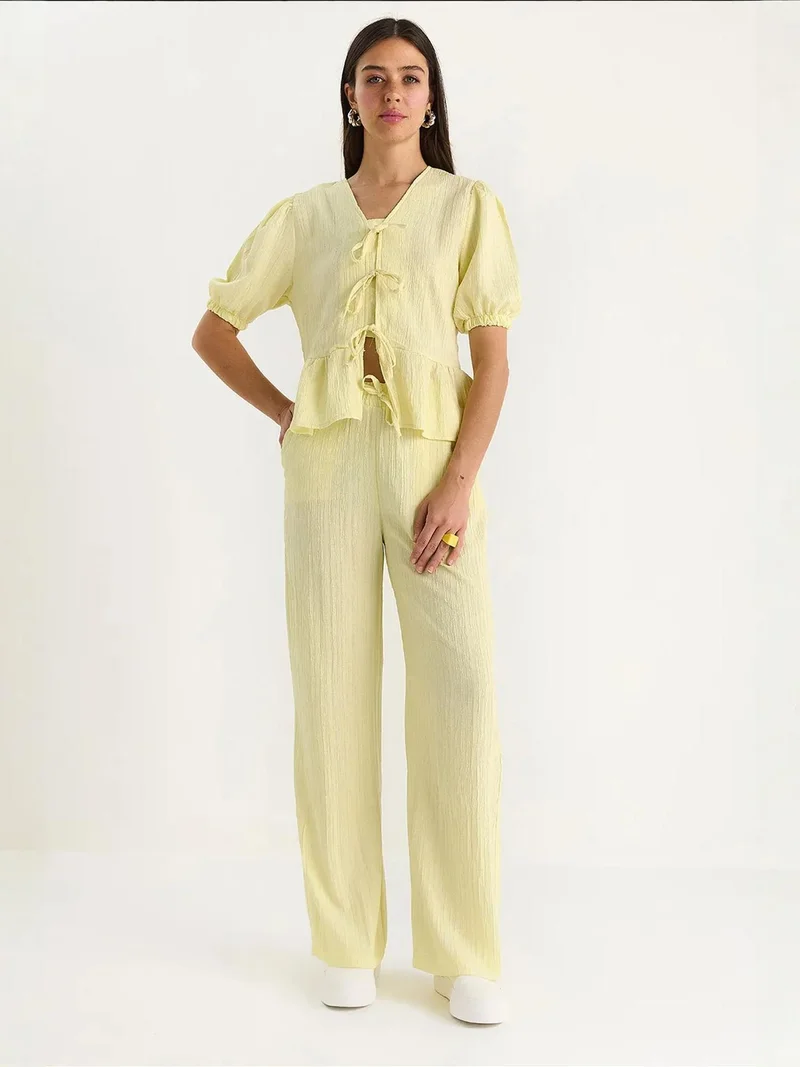 LUCCI V-Neck Textured Two-Piece Co-Ord