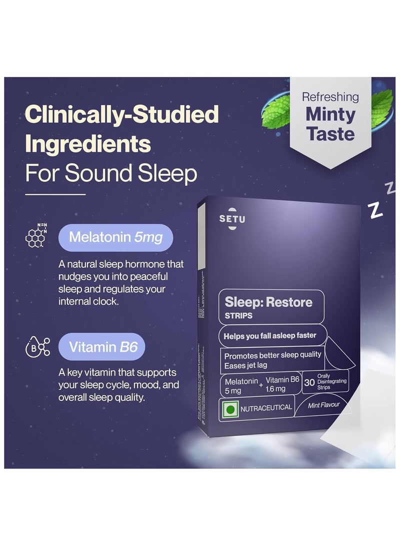 سيتو سليب ريستور ميلاتونين ٥ ملغ - ٣٠ شريطًا قابلًا للذوبان عن طريق الفم - Image 4