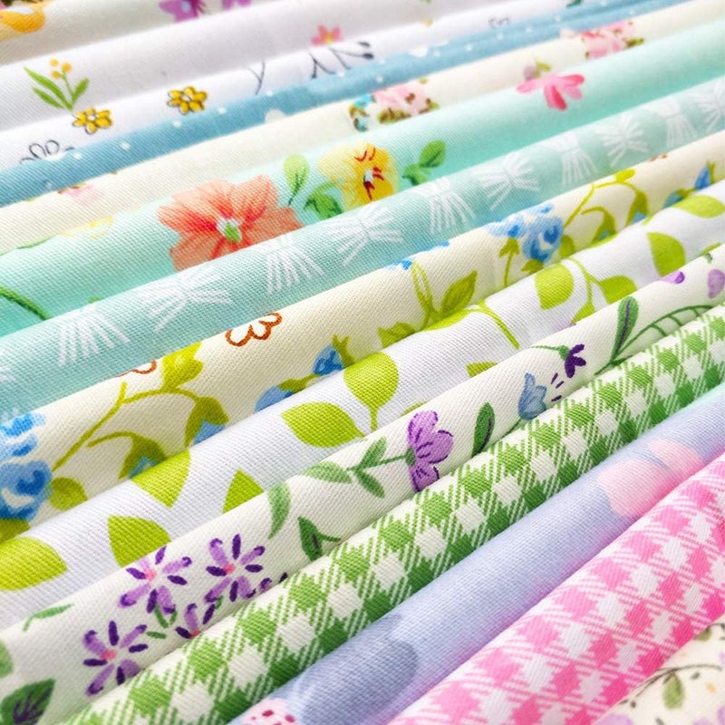 flic-flac 50pcs 8 x 8 inches (20cmx20cm) Cotton Fabric Squares Quilting Sewing Floral Precut Fabric Square Sheets for Craft Patchwork (50pcs 20cm*20cm) - Image 2