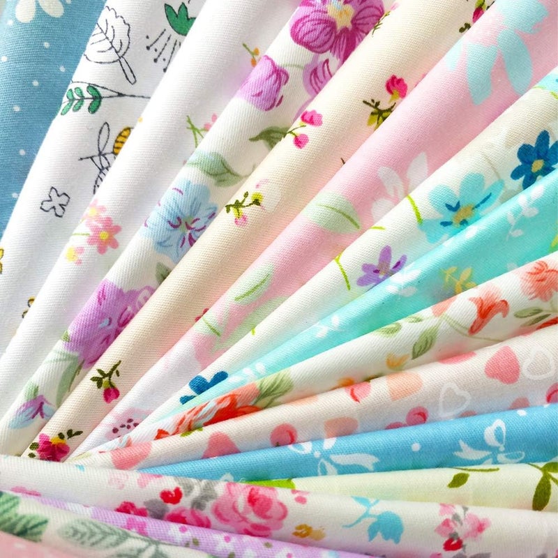 flic-flac 50pcs 8 x 8 inches (20cmx20cm) Cotton Fabric Squares Quilting Sewing Floral Precut Fabric Square Sheets for Craft Patchwork (50pcs 20cm*20cm) - Image 5