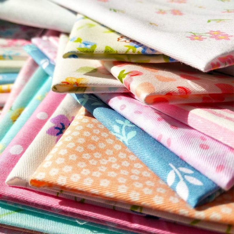 flic-flac 50pcs 8 x 8 inches (20cmx20cm) Cotton Fabric Squares Quilting Sewing Floral Precut Fabric Square Sheets for Craft Patchwork (50pcs 20cm*20cm) - Image 1