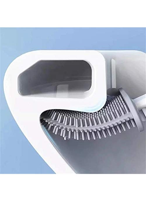 TOPHAVEN TOPHAVEN Silicone Toilet Brush with Holder Stand, Brush for Bathroom Cleaning, Cleaning Silicone Brush and Holder (Multi Color, Pack of 1)  - Image 3
