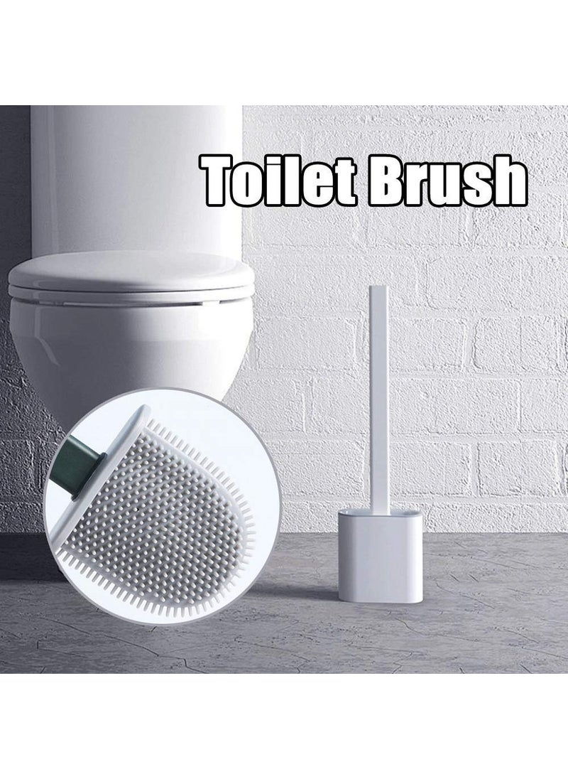 TOPHAVEN TOPHAVEN Silicone Toilet Brush with Holder Stand, Brush for Bathroom Cleaning, Cleaning Silicone Brush and Holder (Multi Color, Pack of 1)  - Image 2