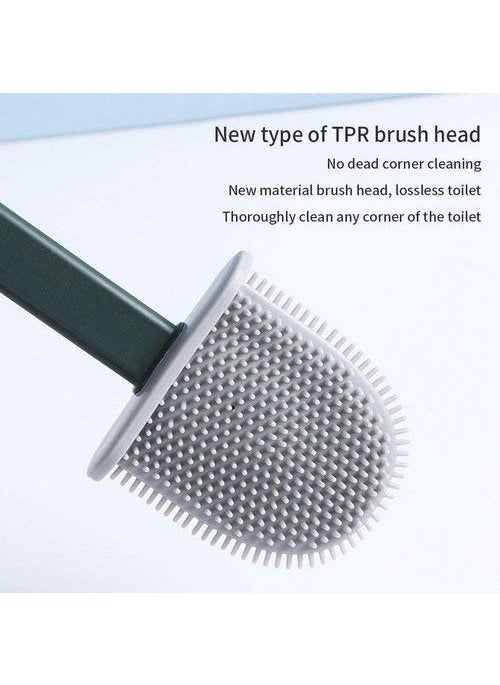 TOPHAVEN TOPHAVEN Silicone Toilet Brush with Holder Stand, Brush for Bathroom Cleaning, Cleaning Silicone Brush and Holder (Multi Color, Pack of 1)  - Image 4