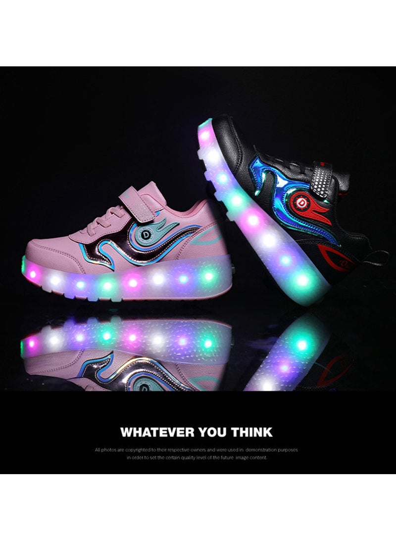Sharpdo Roller Shoes USB Charge Girls Boys Sneakers with Wheels LED Roller Skates Shoes  - Image 4